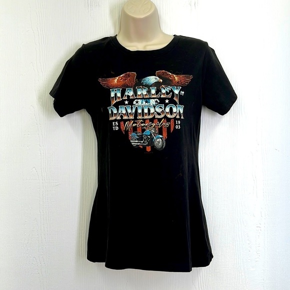 Harley Davidson - Bald Eagle Motorcycle New Smyrna Beach Fl Harley T Shirt XS - Picture 1 of 12